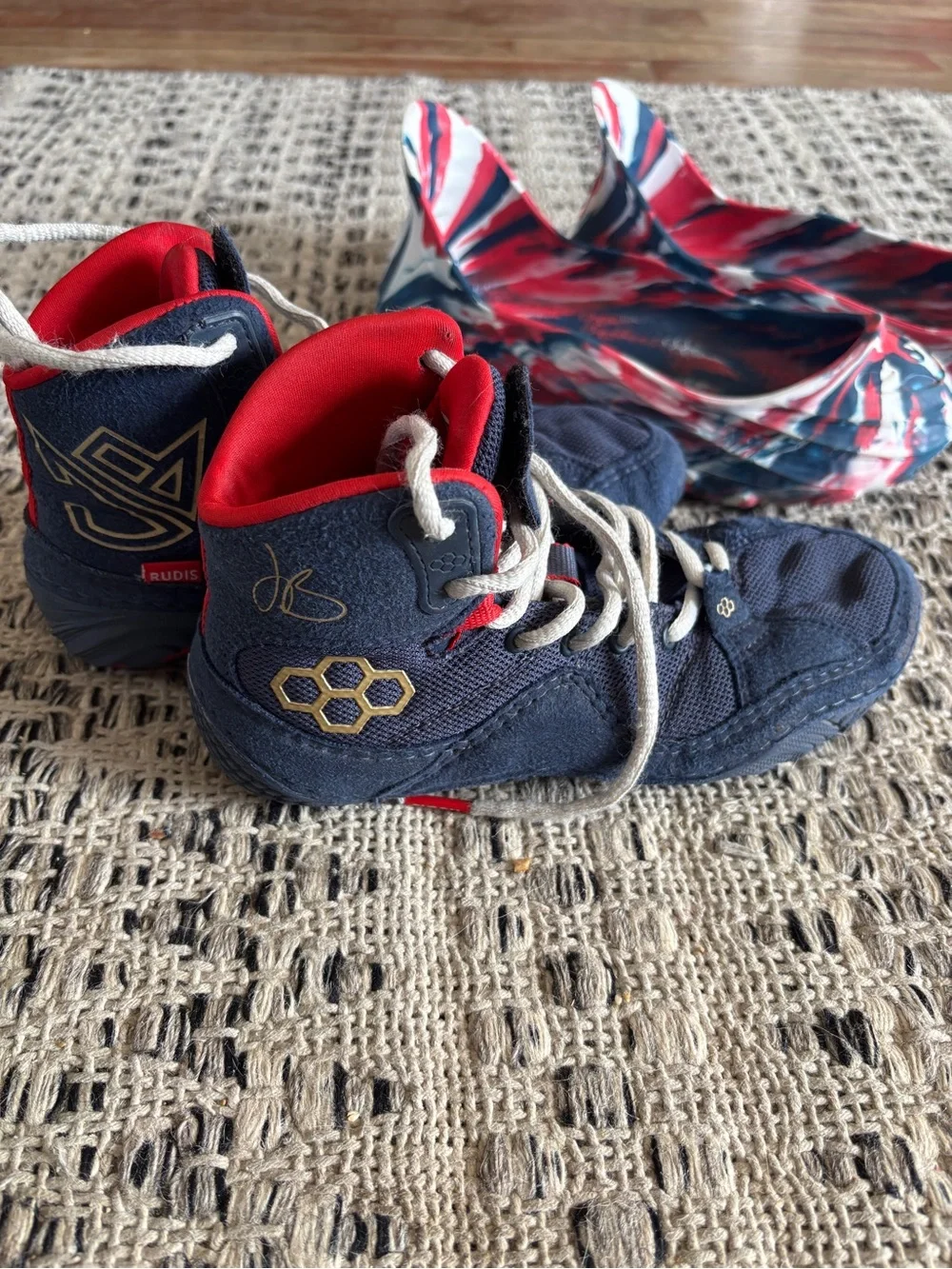 Rudis JB1 youth wrestling shoes with sole skins